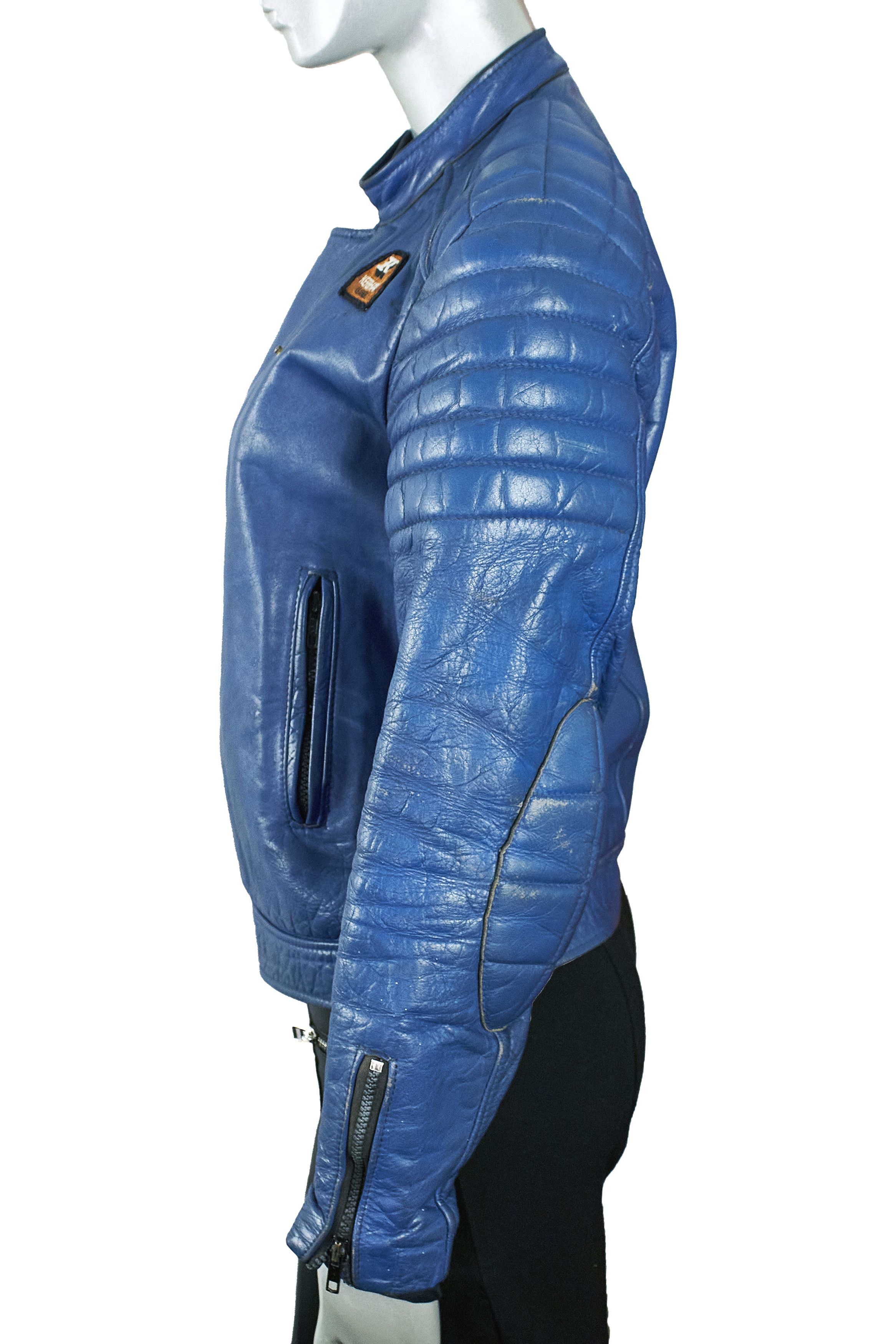 Vintage Rare Vintage 70s Kershaw Leather Blue Biker Jacket Size S / US 4 / IT 40 - 8 Thumbnail