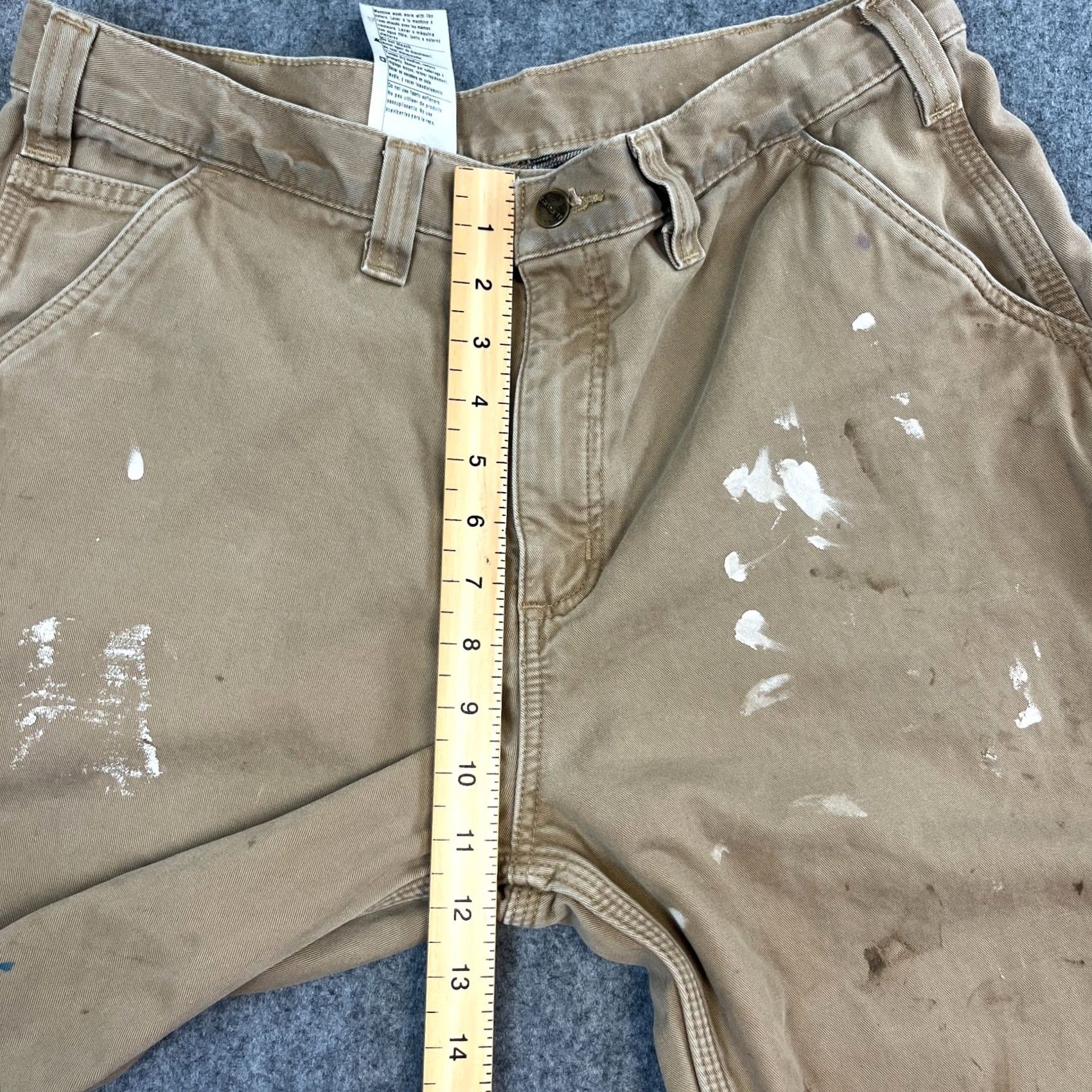 Carhartt Carhartt Mens Jeans Relaxed Straight 34 30 Distressed Workwear Carpenter Ranch Denim Beige 5-Pocket Design Adult Mens” Size US 34 / EU 50 - 5 Thumbnail