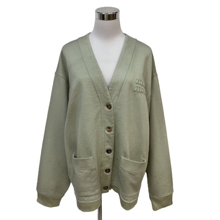 Miu Miu Miu Miu Logo Patch Cotton Cardigan Size S Size S / US 4 / IT 40 - 1 Thumbnail