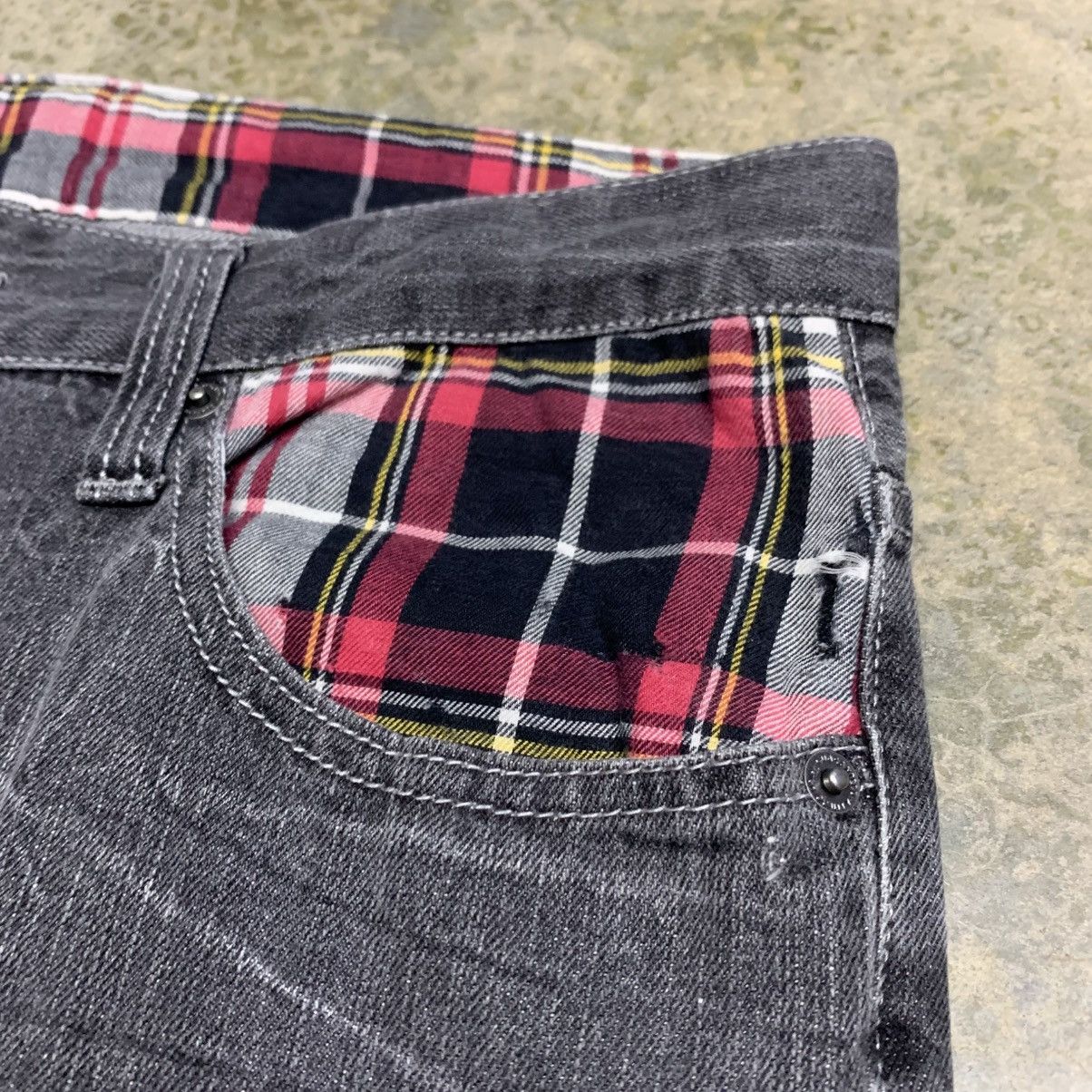 Japanese Brand 🖤 STIMULATOR Distressed Black Washed Jeans Size US 32 / EU 48 - 10 Thumbnail