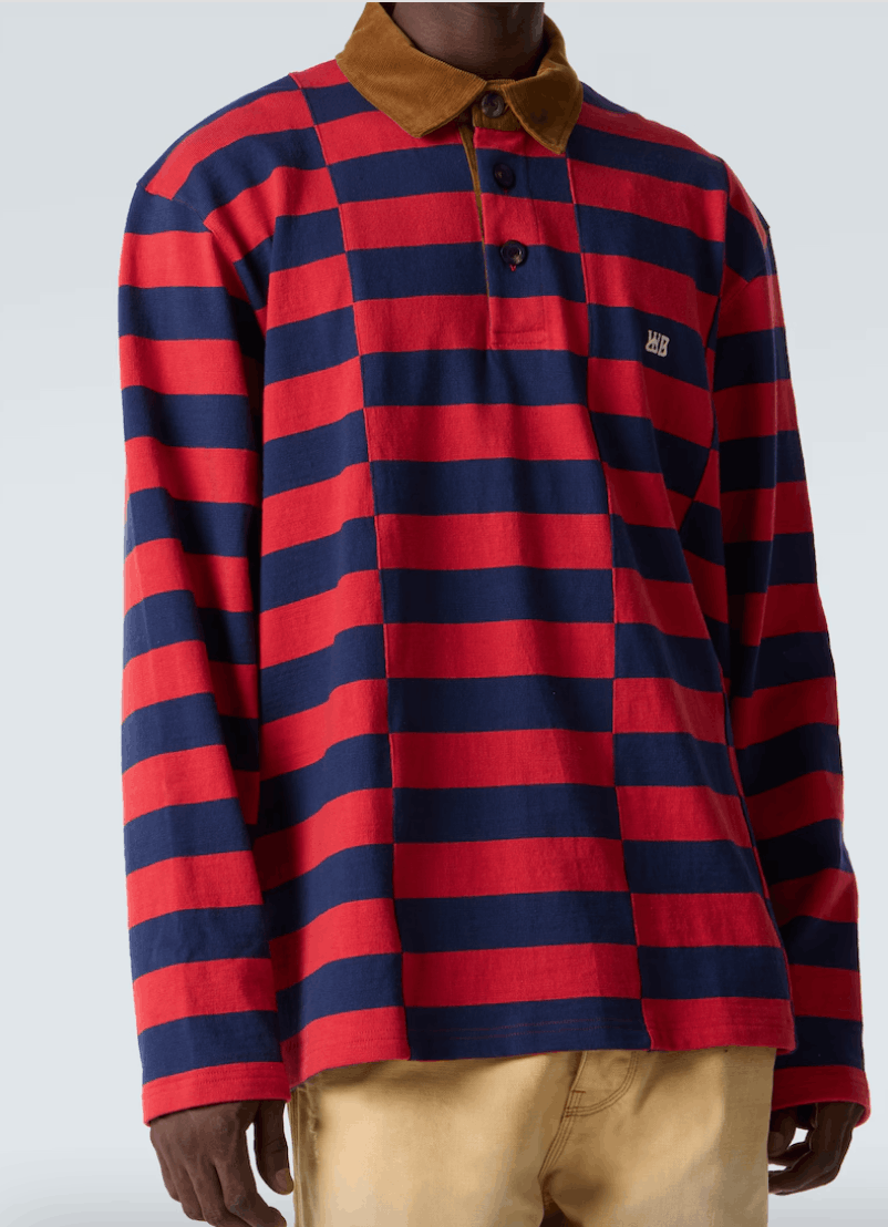 Wales Bonner Wales Bonner City striped cotton canvas polo shirt Size US L / EU 52-54 / 3 - 2 Thumbnail