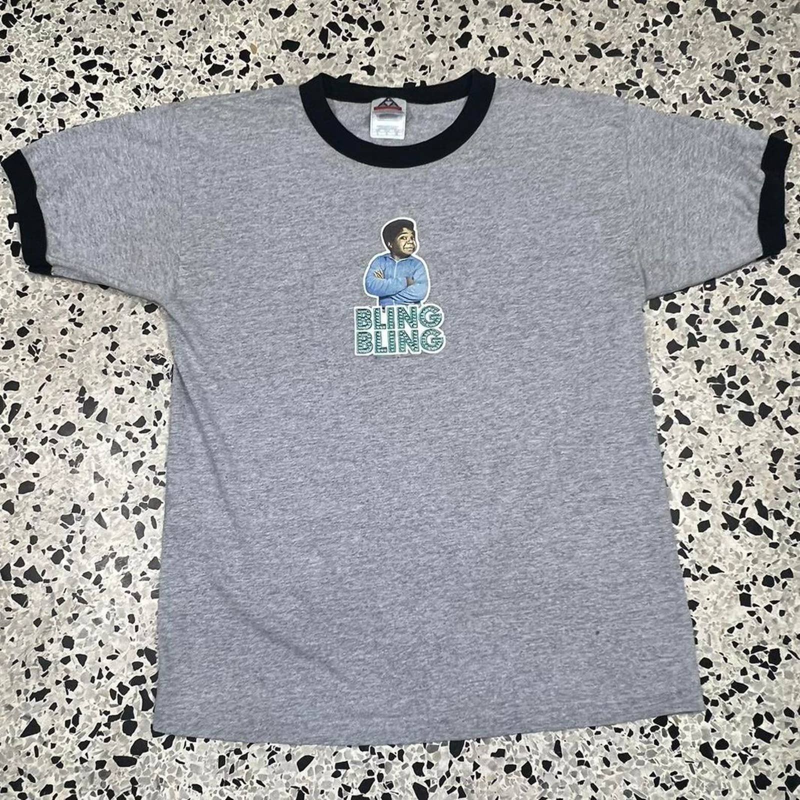 Japanese Brand × Vintage VINTAGE Y2K GARY COLEMAN “BLING BLING” RINGER TEE Size US L / EU 52-54 / 3 - 2 Thumbnail