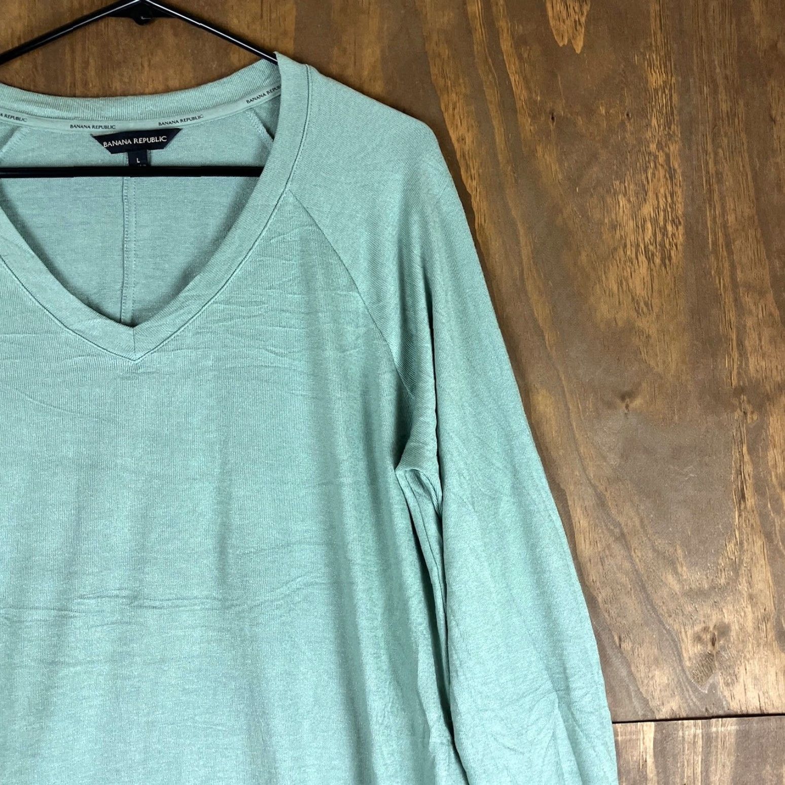 Banana Republic Banana Republic Sweater Womens V Neck Mint Green Pullover Tunic Oversized Stretch Large Knit Smooth Casual Workwear Modern Normcore Size L / US 10 / IT 46 - 5 Thumbnail