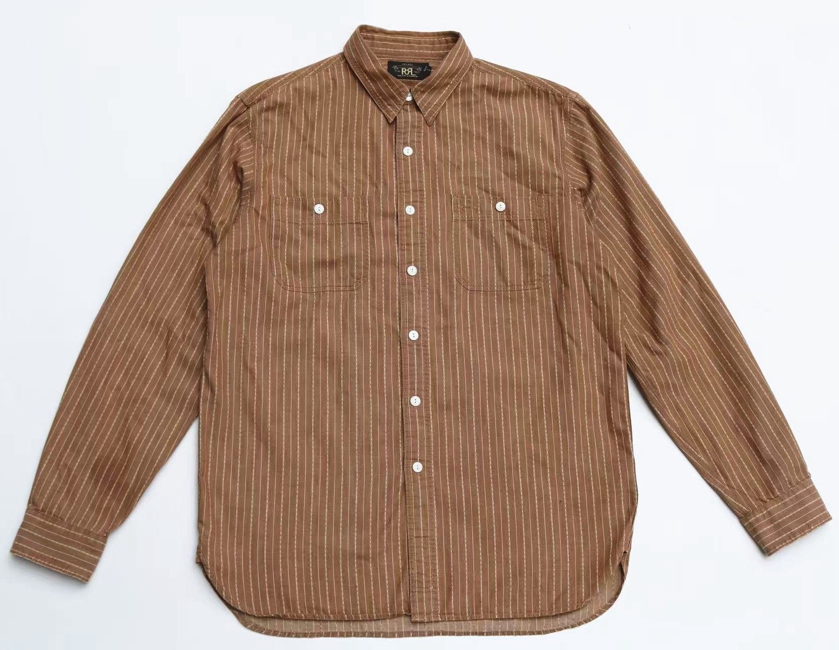 RRL Ralph Lauren RRL Vintage Distressed Brown Stripe Western Shirt Size US M / EU 48-50 / 2 - 1 Thumbnail
