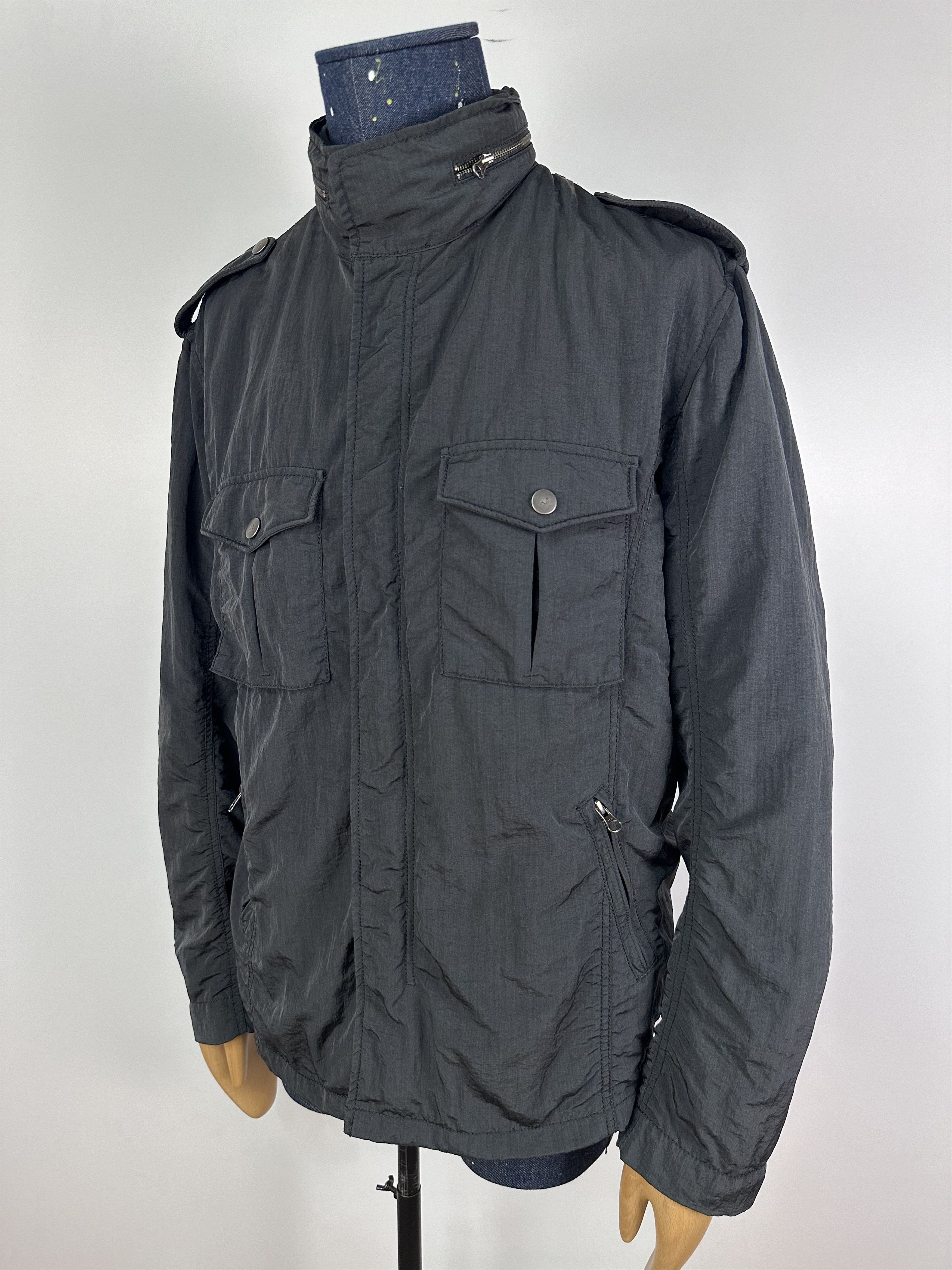 Giorgio Armani Armani Jeans Jacket Shimmer Multi Pocket Mens Biker Gray XL Size US XL / EU 56 / 4 - 1 Thumbnail