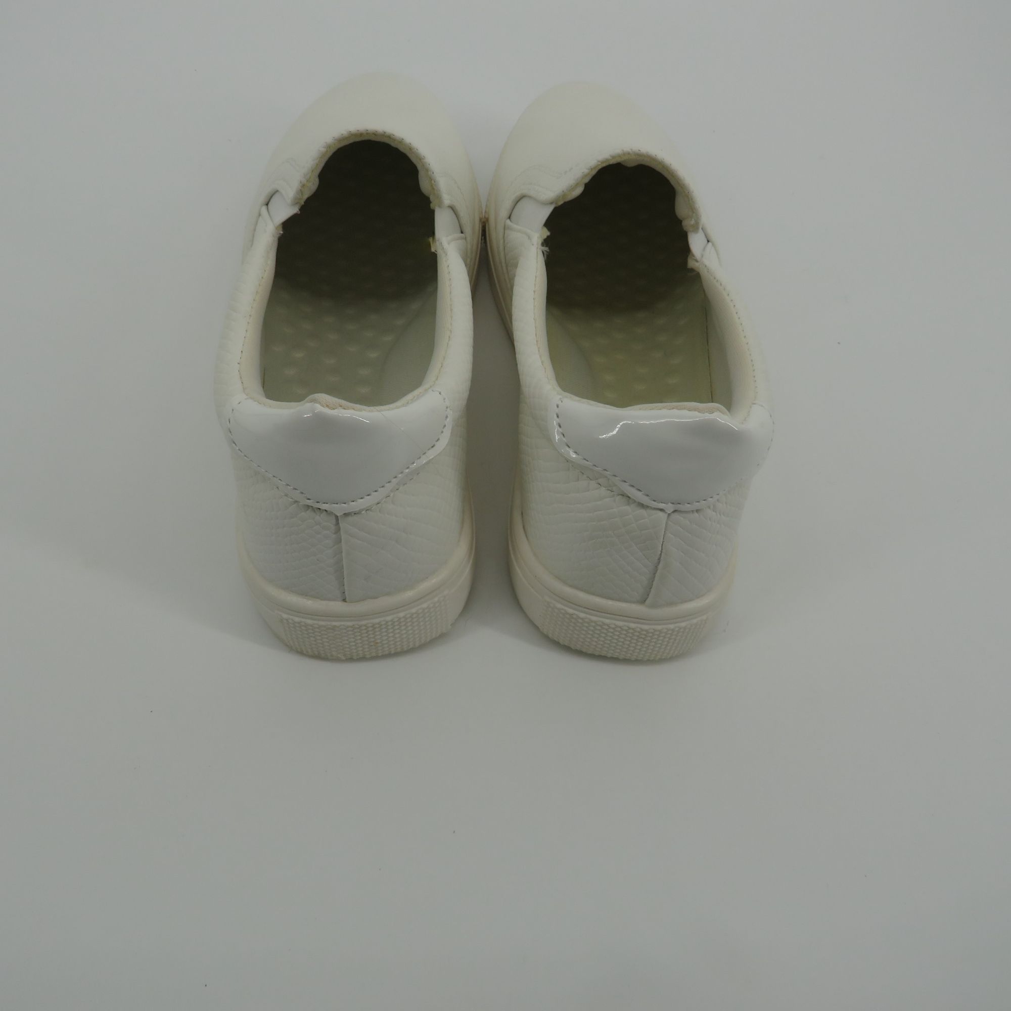 Other Jabasic Womens Classic White Slip-On Sneakers Textured Patte Size US 8 / IT 38 - 3 Thumbnail