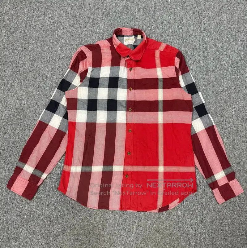 Burberry Burberry Red Long Sleeve Men's Shirt. Size US L / EU 52-54 / 3 - 1 Thumbnail