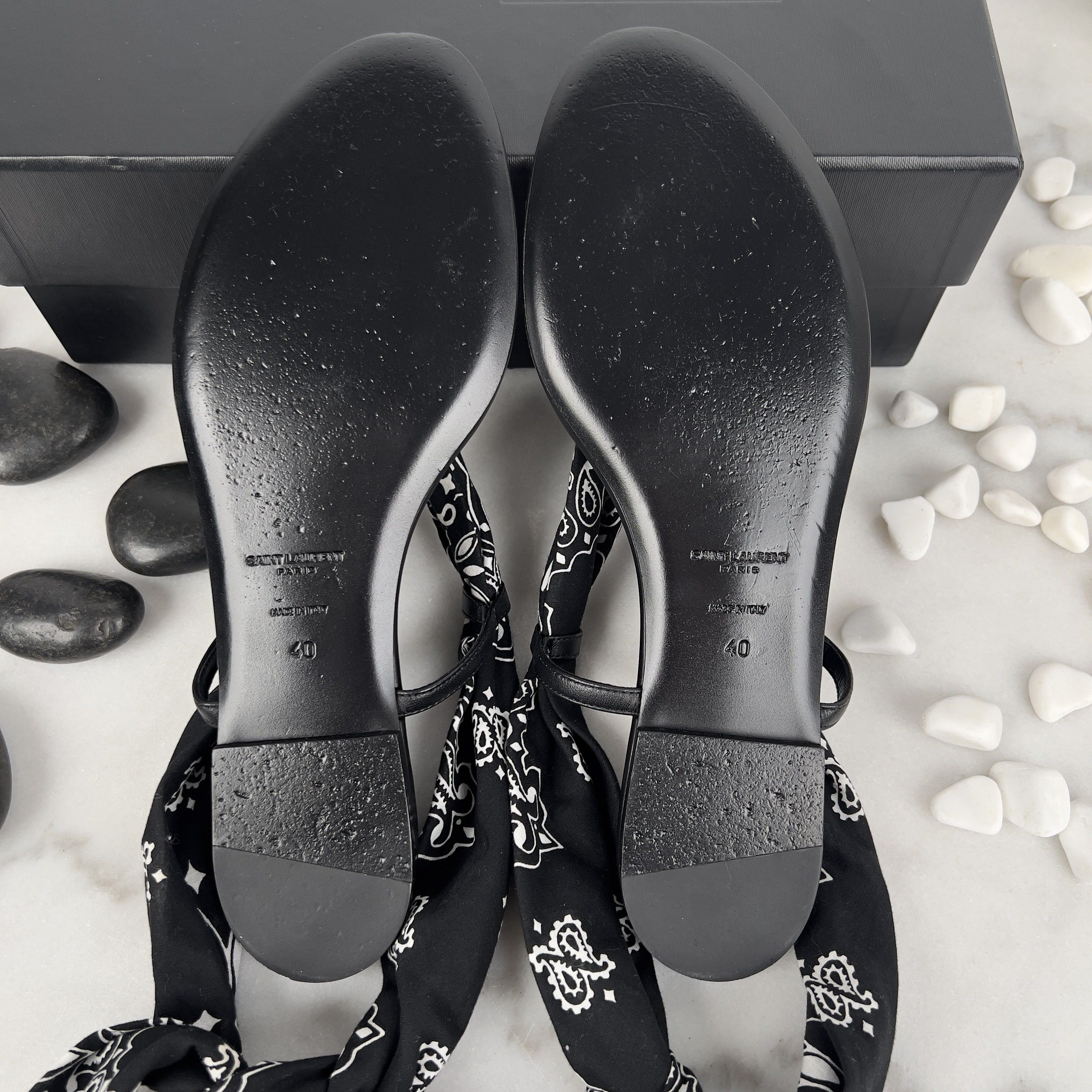 Saint Laurent Paris Saint Laurent Dalas Bandana-print Open Sandals Fabric Size US 10 / IT 40 - 9 Thumbnail