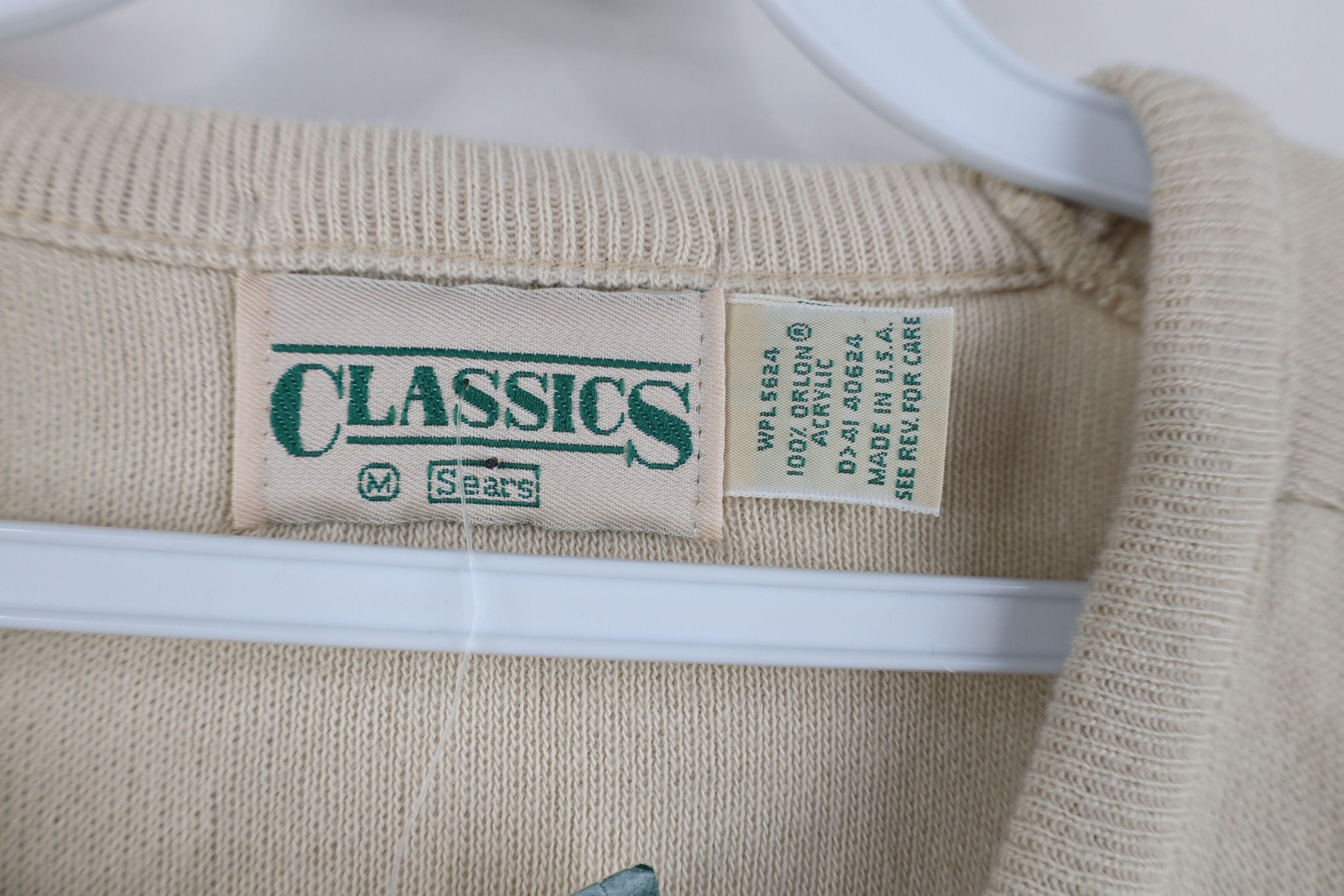 Vintage Deadstock Vintage 70s Streetwear V-Neck Sweater Beige USA Size US M / EU 48-50 / 2 - 4 Thumbnail