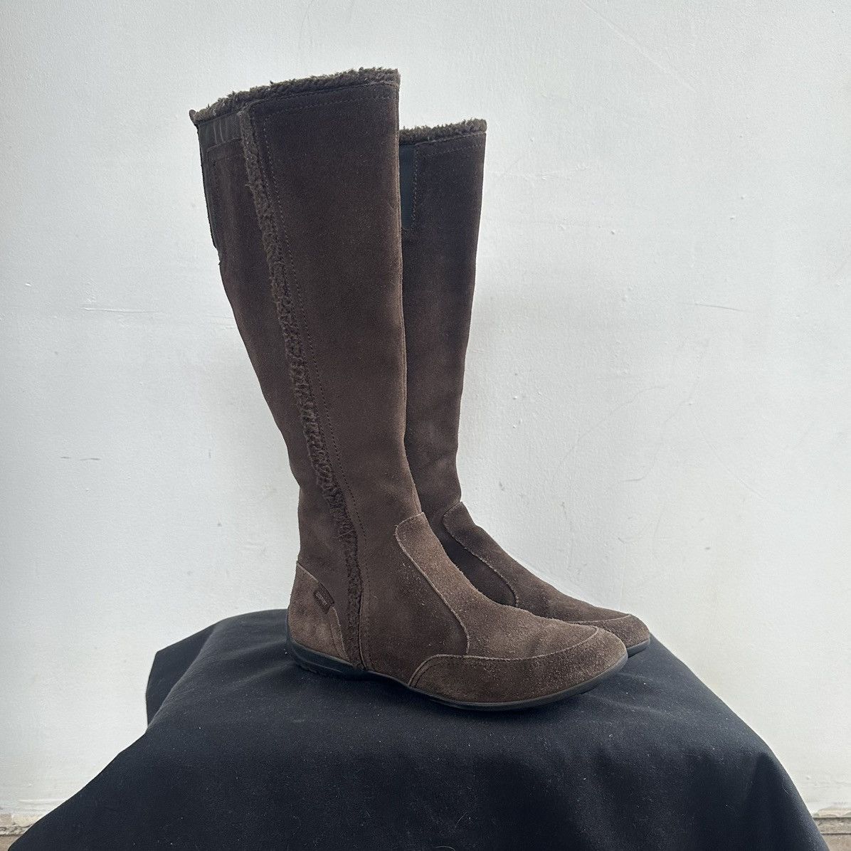 Esprit Vintage high boots Esprit moto suede leather shoes core Size US 9 / IT 39 - 2 Thumbnail