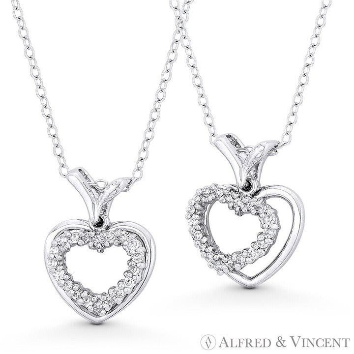 Other Double-Heart CZ Crystal Pave 18x13.5mm Pendant Size ONE SIZE - 1 Thumbnail
