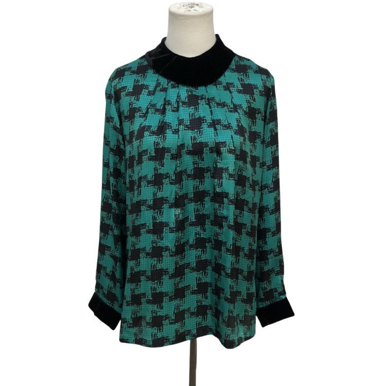 Balmain Tokyo Blouse Patterned Velvet Collar Blouse Size 9 Size M / US 6-8 / IT 42-44 - 1 Thumbnail