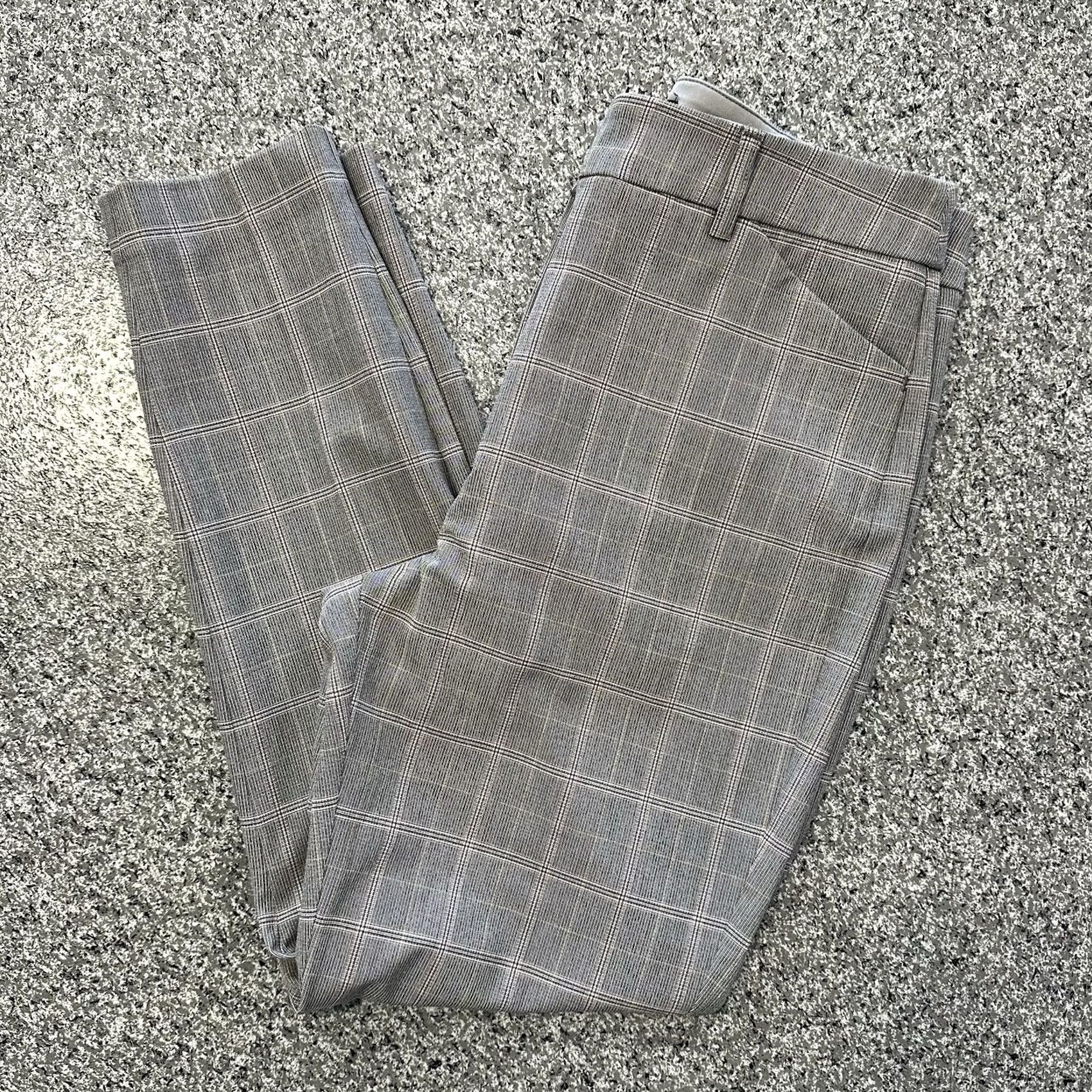 Express Express Editor Pants Womens 4S 29x25 High Rise Skinny Plaid Gray Office Dress Pants Womens Size 27" / US 4 / IT 40 - 2 Thumbnail