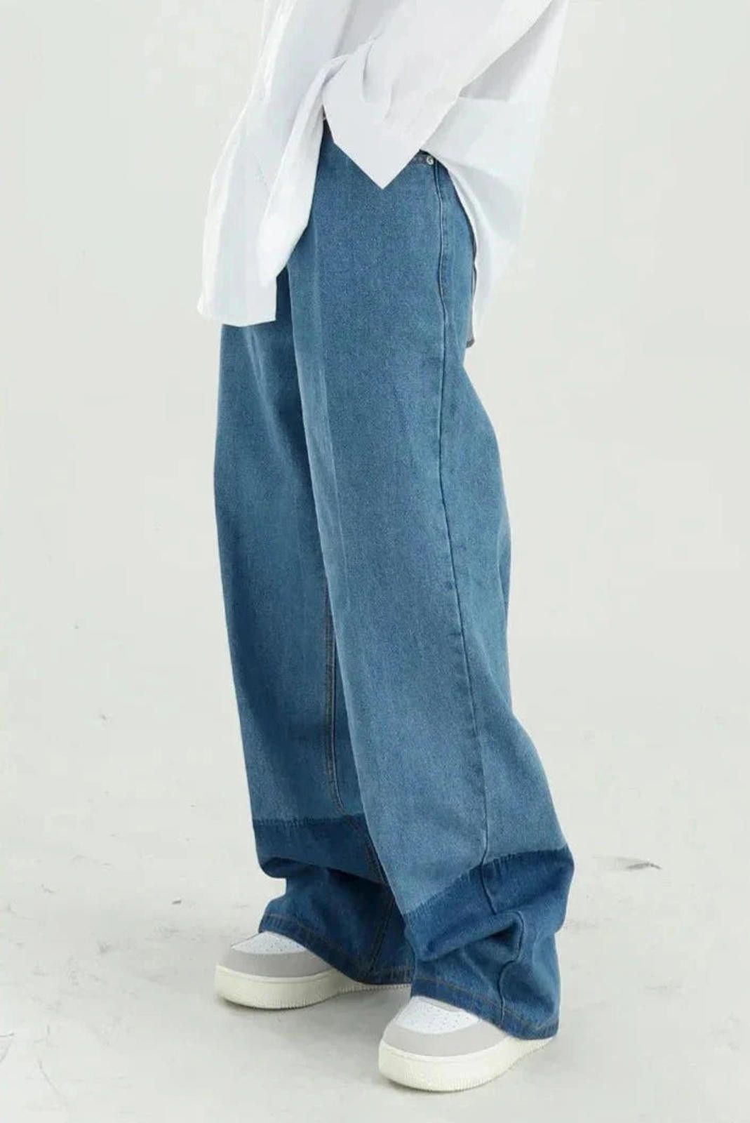 Jean × Vintage Contrast Hem Loose Fit Jeans Size US 32 / EU 48 - 5 Thumbnail
