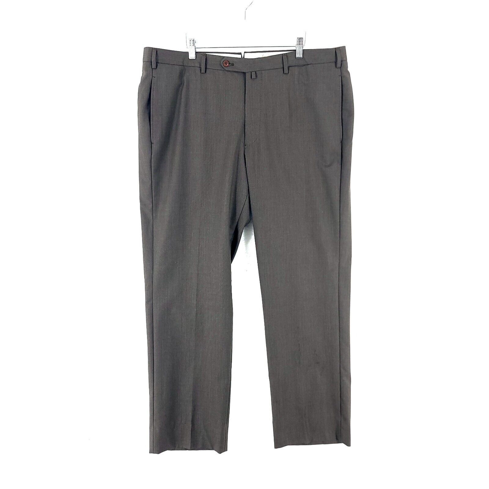 Incotex Incotex Brown Green Flat Front Super 130s Wool Dress Pants 4 Size 40R - 1 Thumbnail