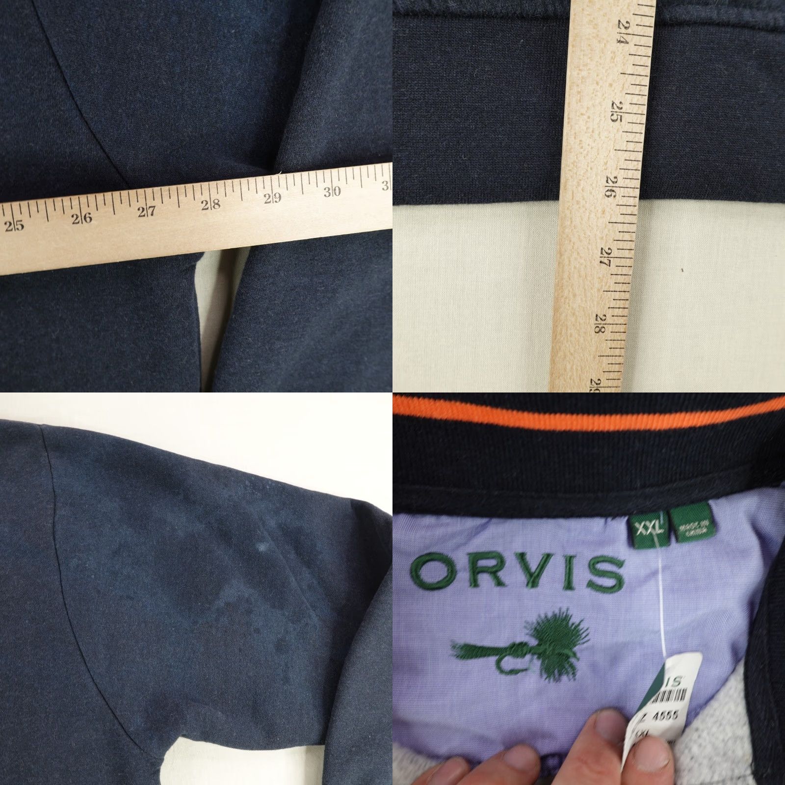 Orvis Orvis Sweater Mens 2XL Blue 1/4 Zip Mock Neck Pullover Outdoor Long Sleeve Pocket Zipper Button Knit Size US XXL / EU 58 / 5 - 8 Thumbnail