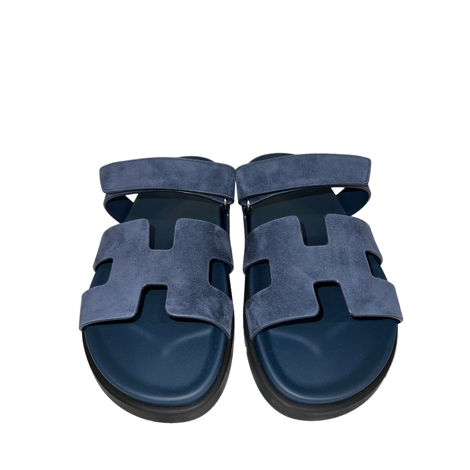 Hermes Hermes Chypre Sandal Blue Celeste Dark Suede Logo Strap Size US 12 / IT 42 - 6 Thumbnail