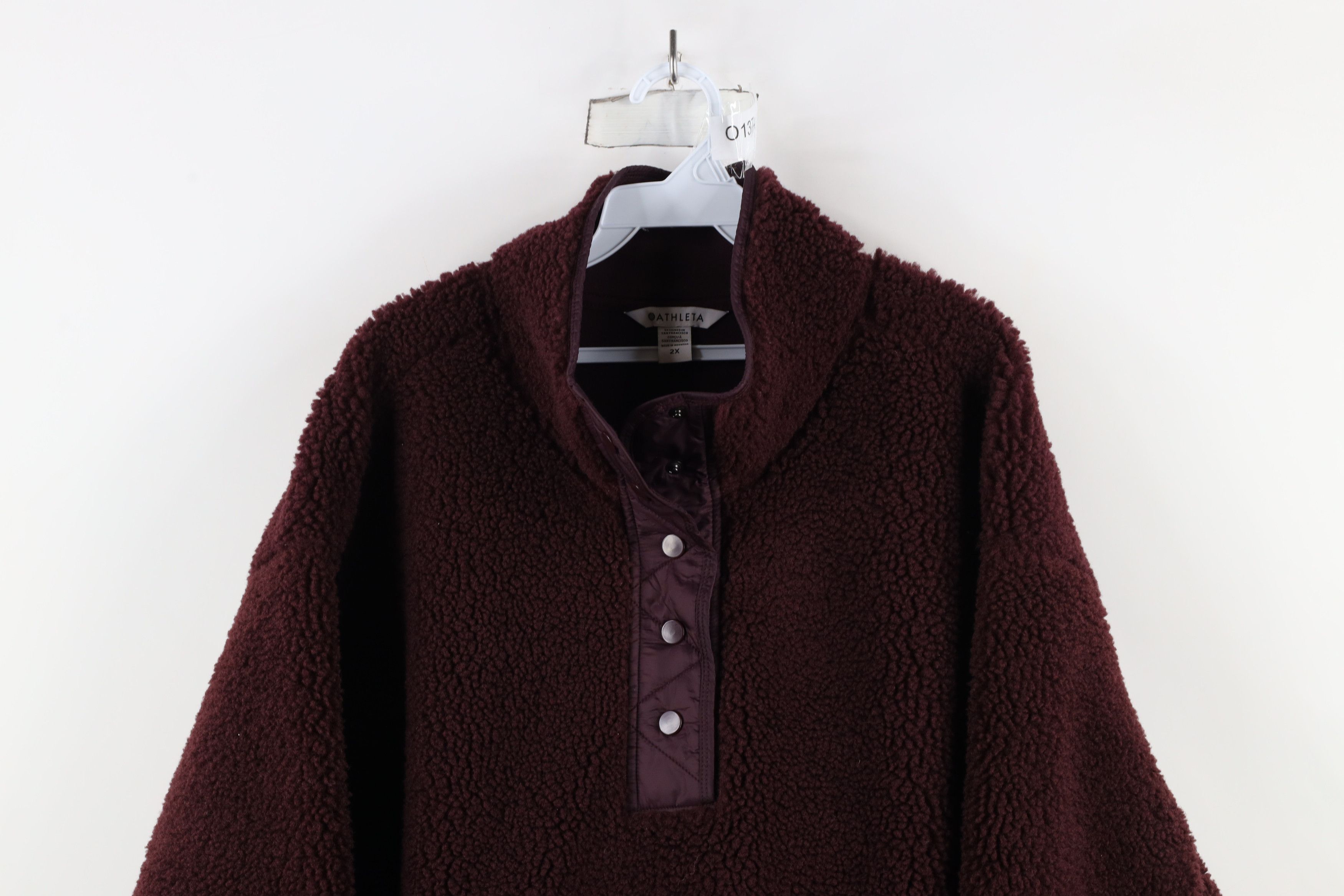 Athleta × Vintage Athleta Deep Pile Fleece Snap Button Pullover Sweatshirt Size XXL / US 16-18 / IT 52-54 - 2 Thumbnail