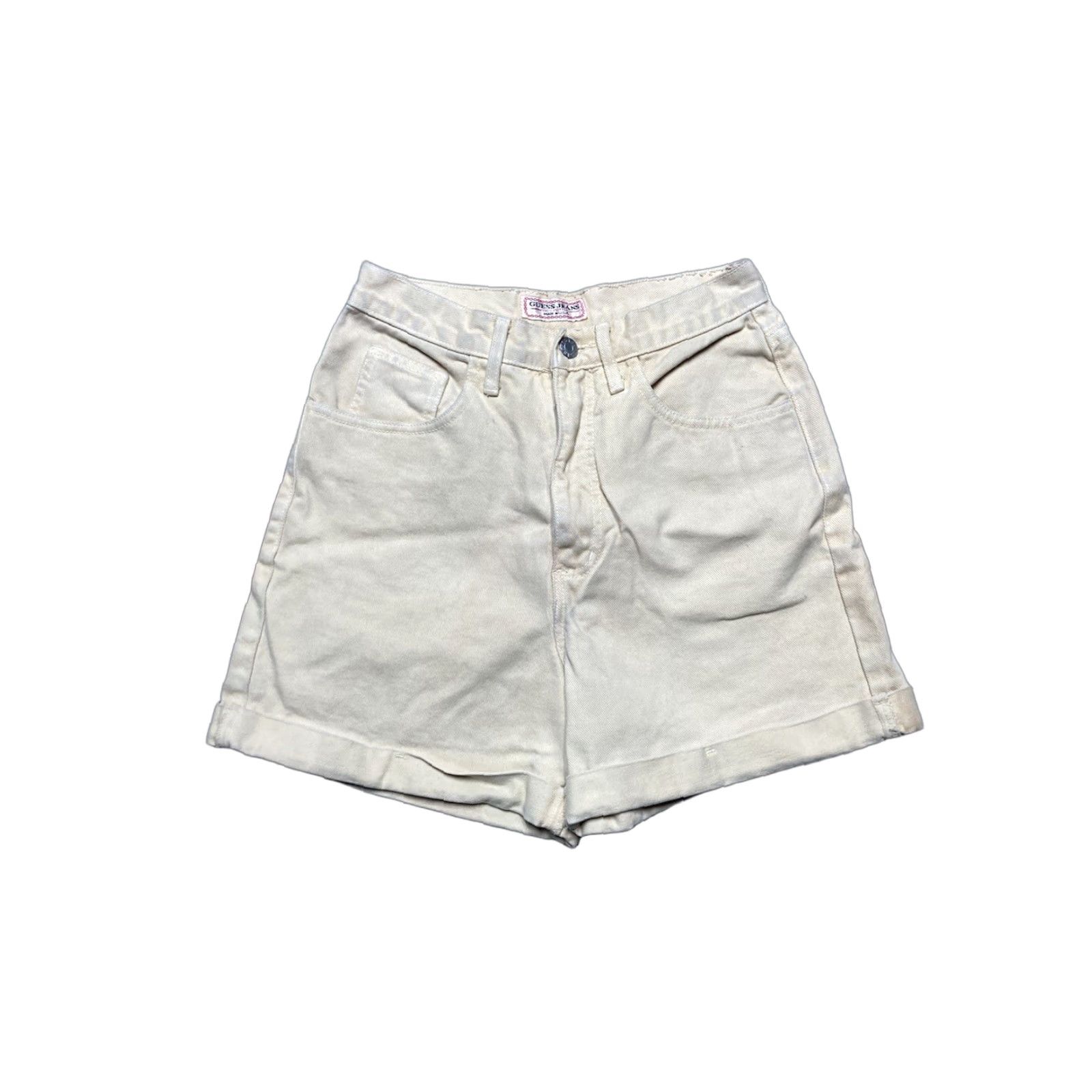 Guess VINTAGE Guess Jeans Shorts Jorts Light Yellow Made in USA Women’s 26 90s Mom Mens? Size 26" / US 2 / IT 38 - 1 Thumbnail