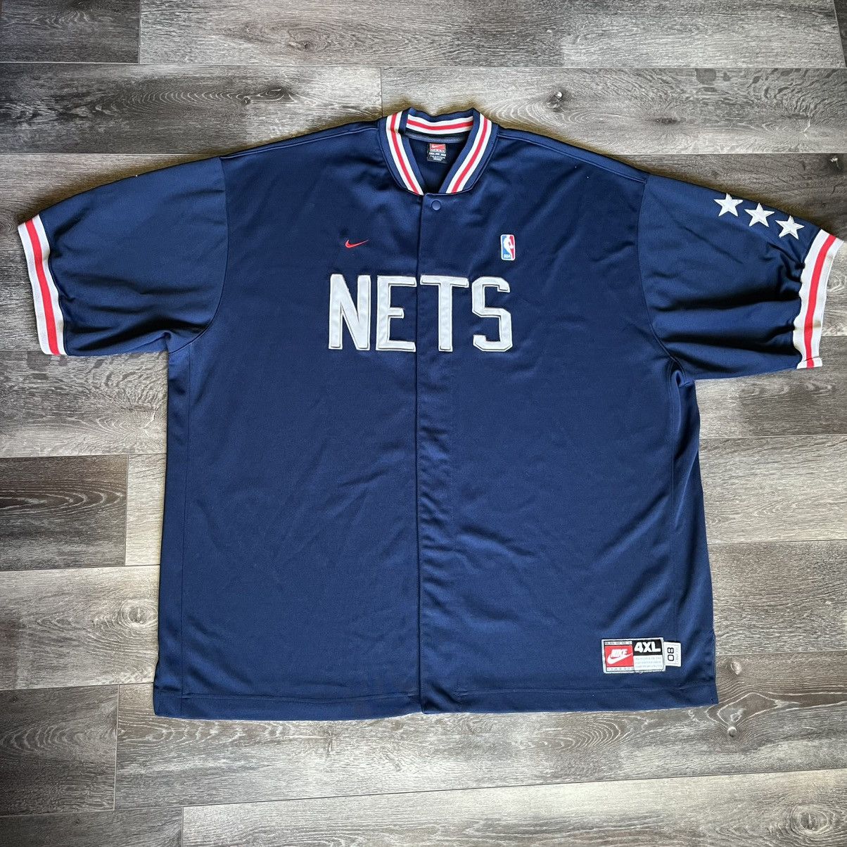 NBA × Nike × Vintage Vintage Nike New Jersey Nets Throwback Warm Up Jersey 1980 Size US XXL / EU 58 / 5 - 1 Thumbnail