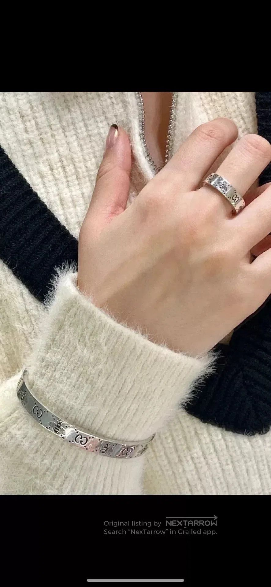 Gucci Gucci 925 Silver Unisex Bee GG Bracelet. Size ONE SIZE - 6 Thumbnail