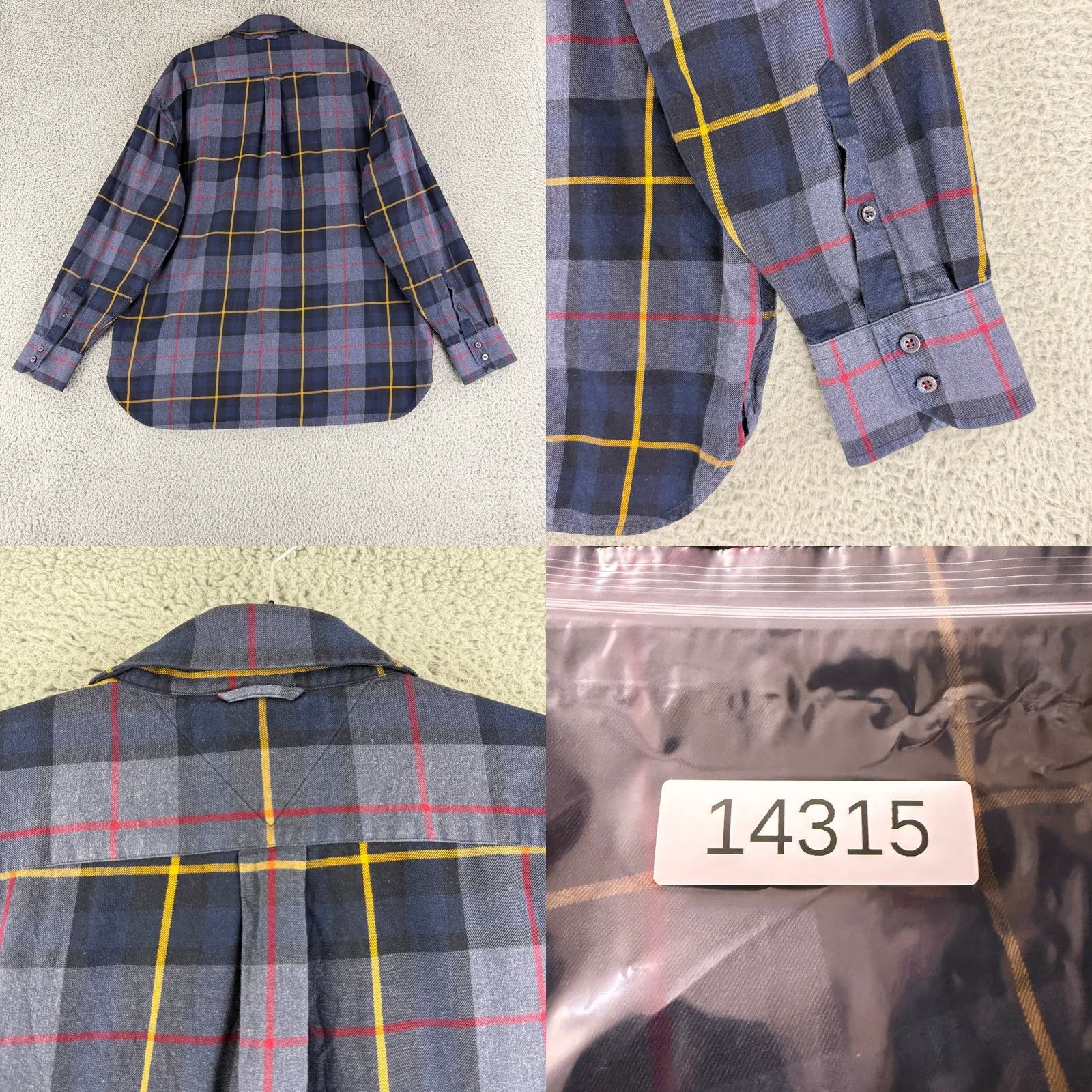 Tommy Hilfiger VINTAGE Tommy Hilfiger Button-Down Shirt Mens XL Blue Plaid Cotton Long Sleeve Size US XL / EU 56 / 4 - 9 Thumbnail