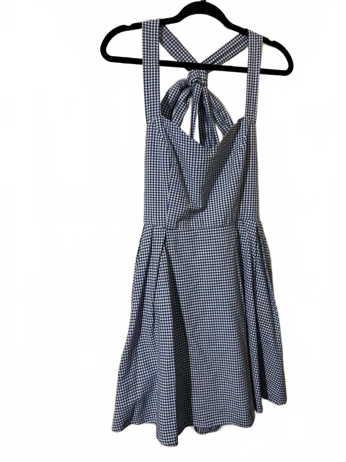 Other Lauren James Blue White Gingham Halter Tie Back L Retro Size L / US 10 / IT 46 - 3 Thumbnail