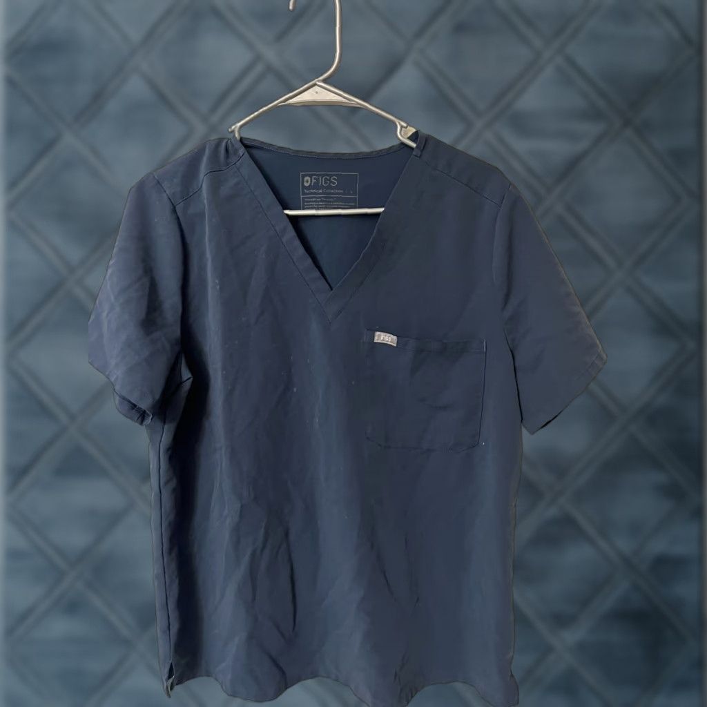 Vintage FIGS Shirt Womens Large Technical Collection Scrubs Nurse Lightweight Stretchy Blue Polyester Size L / US 10 / IT 46 - 1 Thumbnail