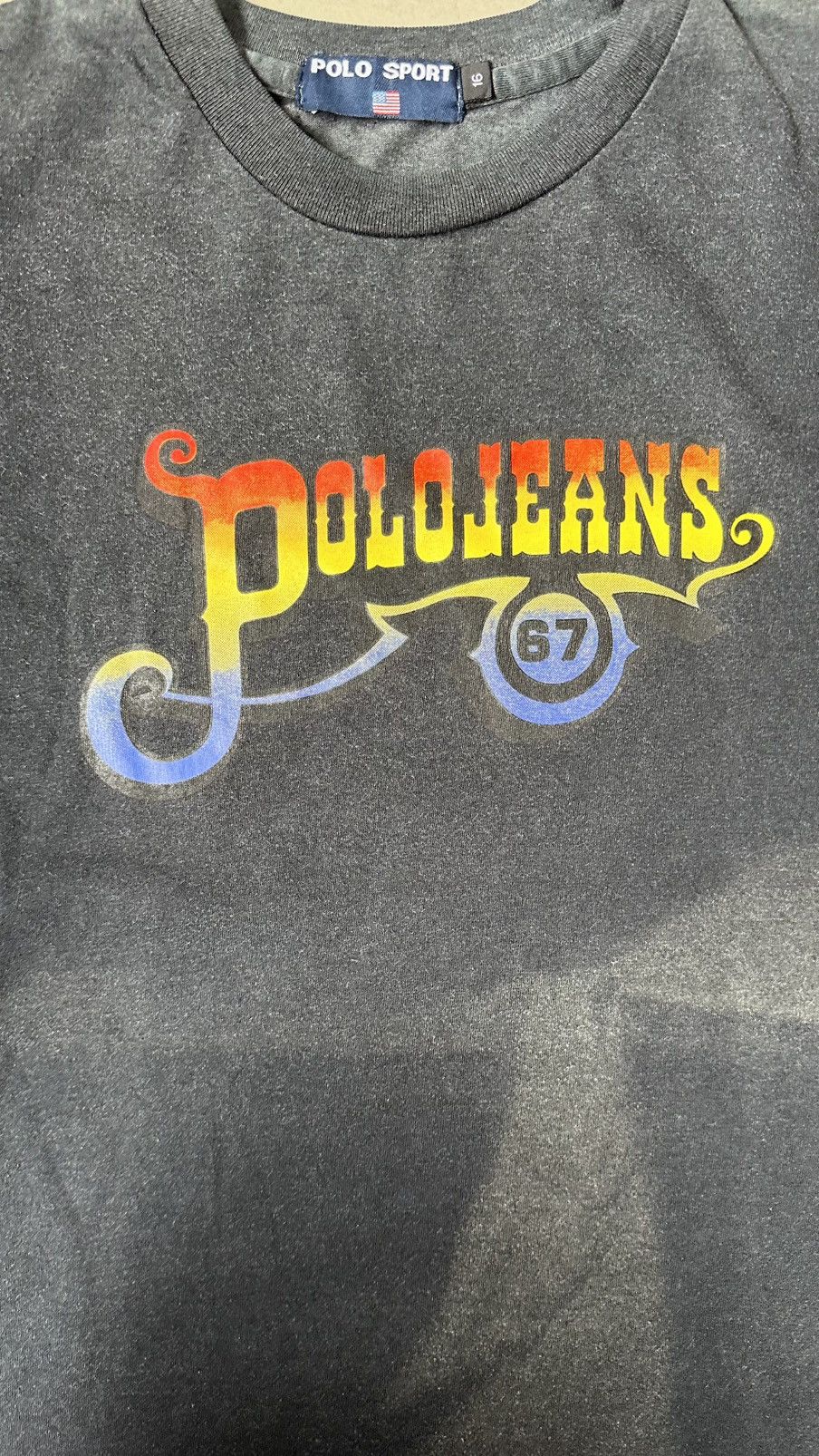 Polo Ralph Lauren VINTAGE WELL FADED POLO SPORT POLO JEANS TEE Size US M / EU 48-50 / 2 - 2 Thumbnail