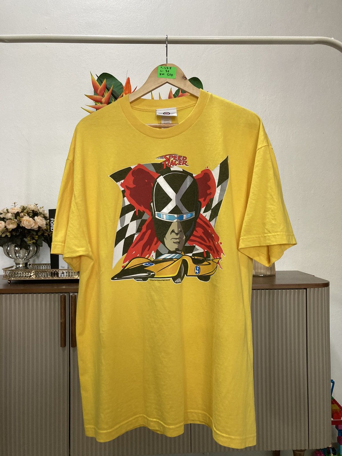 image of Mad Engine x Vintage 2006 'speed Racer' Tee in Yellow, Men's (Size XL)