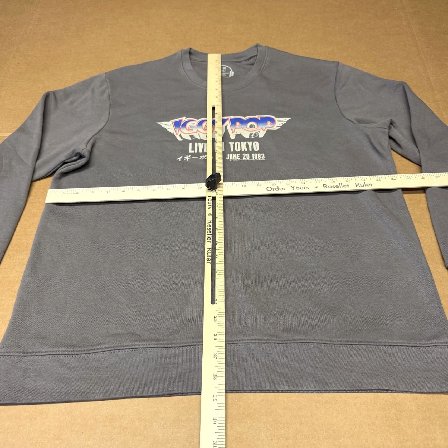 Lee Lee Sweatshirt Mens XL Gray Iggy Pop Live In Tokyo 1983 Graphic Rock Music Shirt Size US XL / EU 56 / 4 - 5 Thumbnail