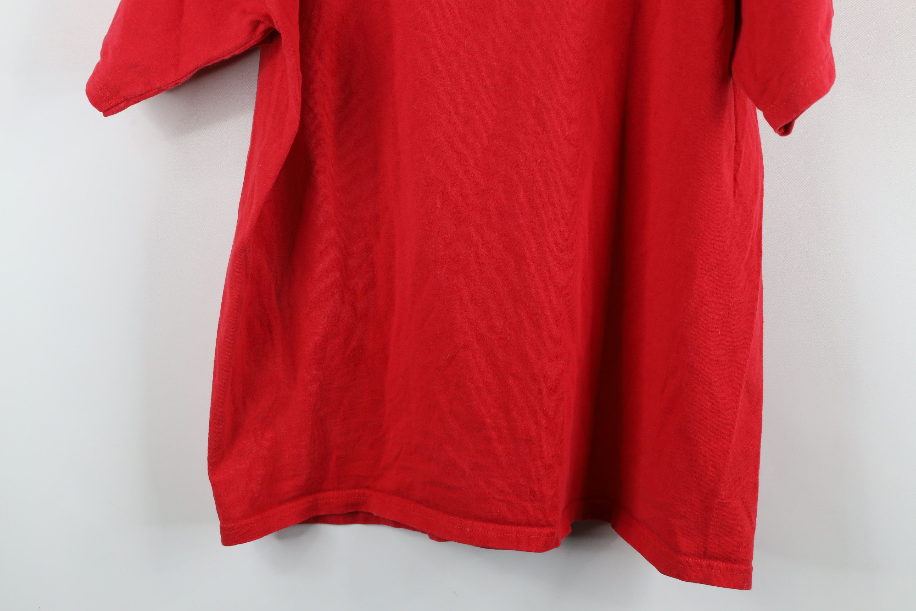 Nike × Vintage Vintage 90s Nike Soccer Coaches Big Swoosh T-Shirt Red Size US XL / EU 56 / 4 - 9 Thumbnail