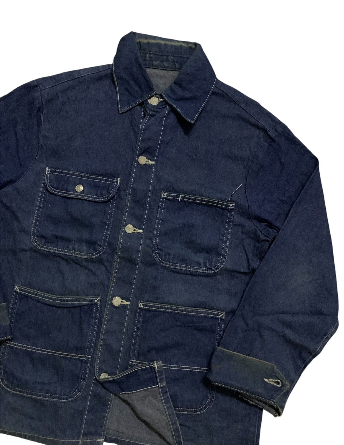 Vintage 💥Vintage Usa Denim Chore Jacket Size US L / EU 52-54 / 3 - 2 Thumbnail