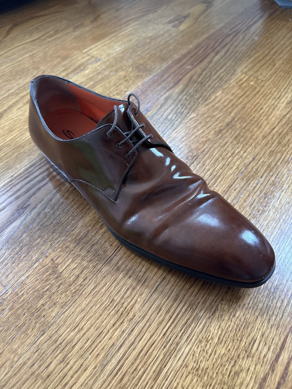 Santoni Santoni polished brown lace up Size US 13 / EU 46 - 1 Thumbnail
