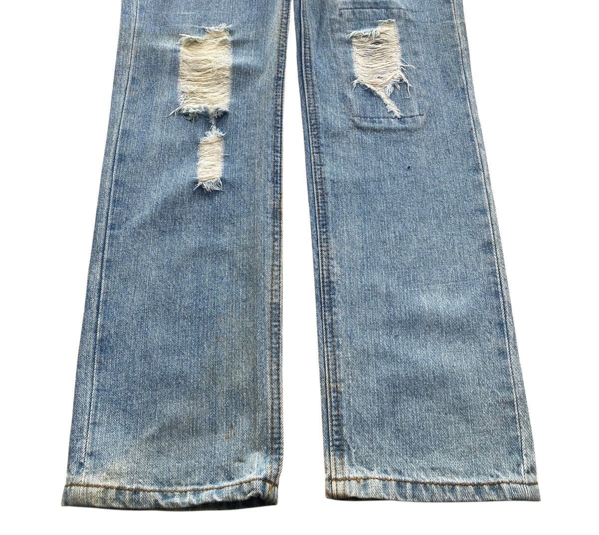 Japanese Brand Rote Rose Distressed Patch Work Style Straight Leg Jeans Size US 30 / EU 46 - 5 Thumbnail