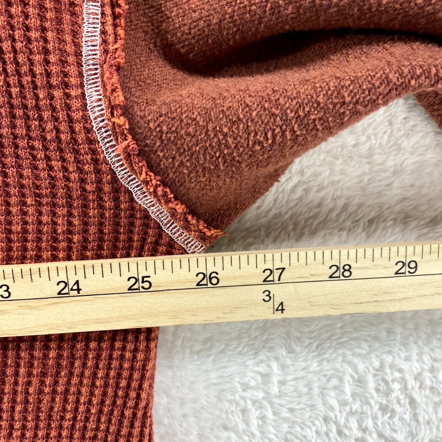 BKE VINTAGE NEW BKE Pieced Waffle Knit Medium Top Long Sleeve Front Pocket Rust Oversized Size M / US 6-8 / IT 42-44 - 7 Thumbnail