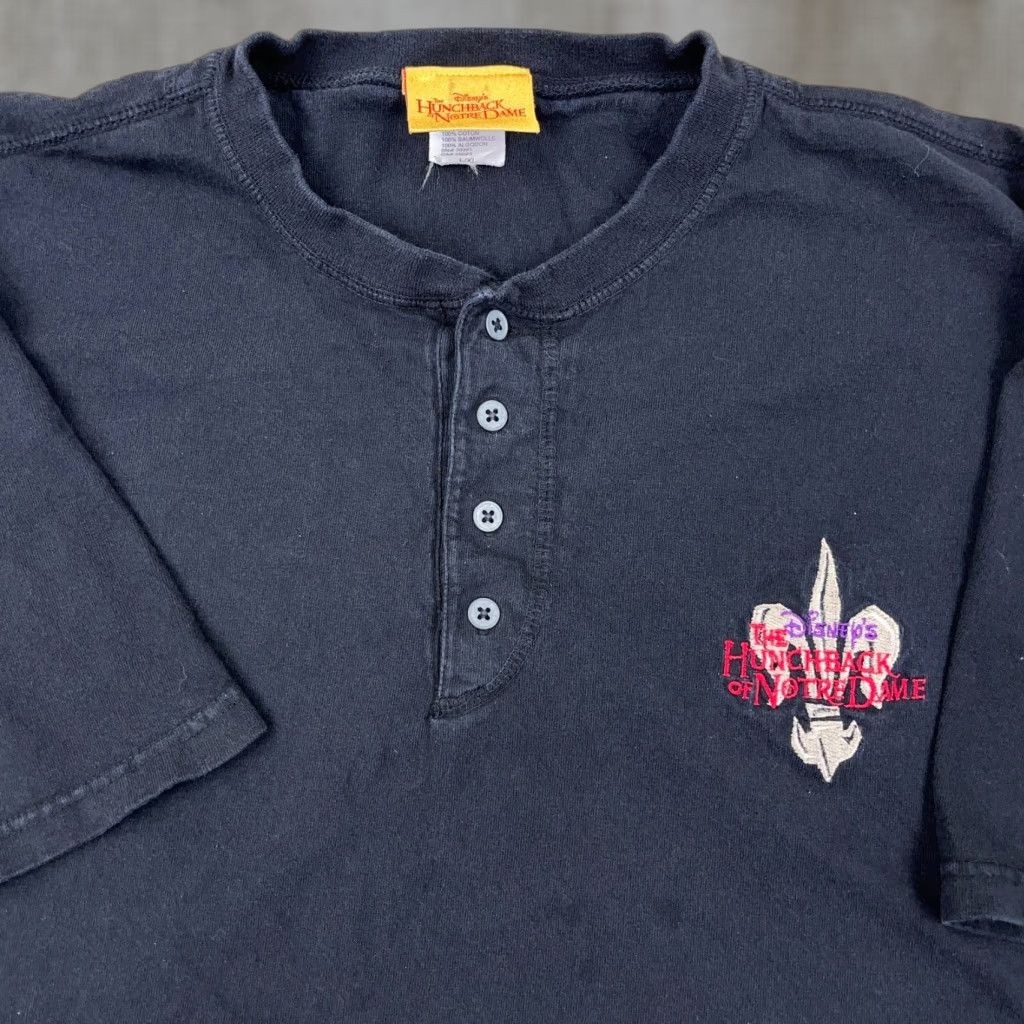 Disney VINTAGE Disney Star Wars Shirt Men XL Black Henley Tee 90s Promo, Short Sleeve, Cotton, Logo, Graphic Print, Regular Fit, Men Size US XL / EU 56 / 4 - 1 Thumbnail