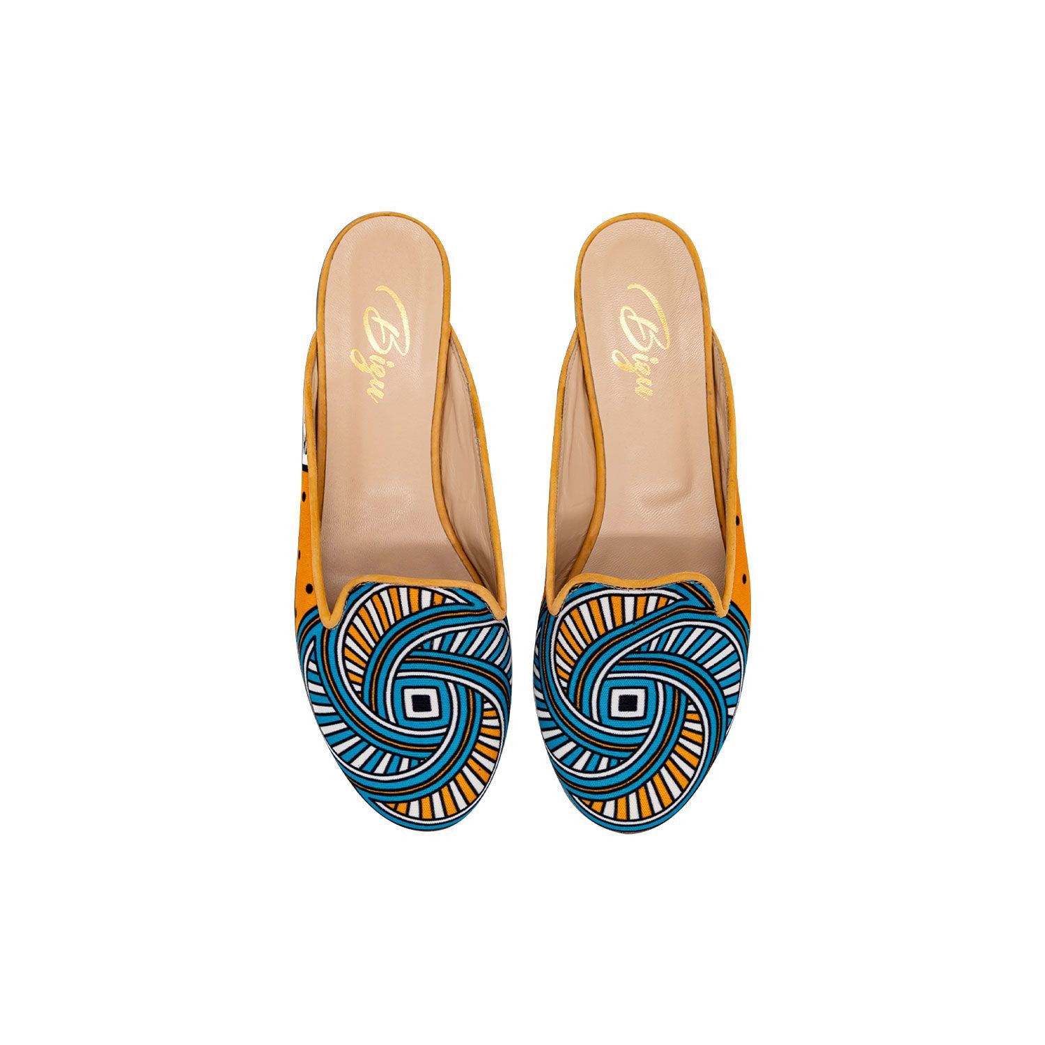 BIZU Chic Mule, Slip on - Orange & Turquoise, Vortice Size US 9 / IT 39 - 1 Thumbnail