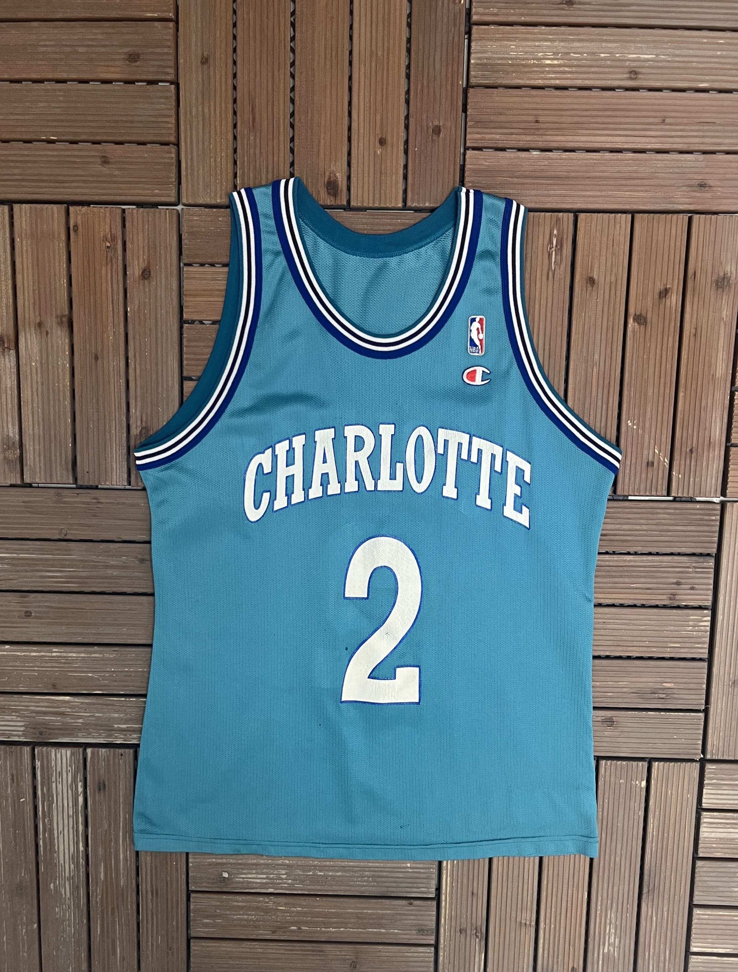 Charlotte Hornets Larry Johnson Vintage Champion Jersey