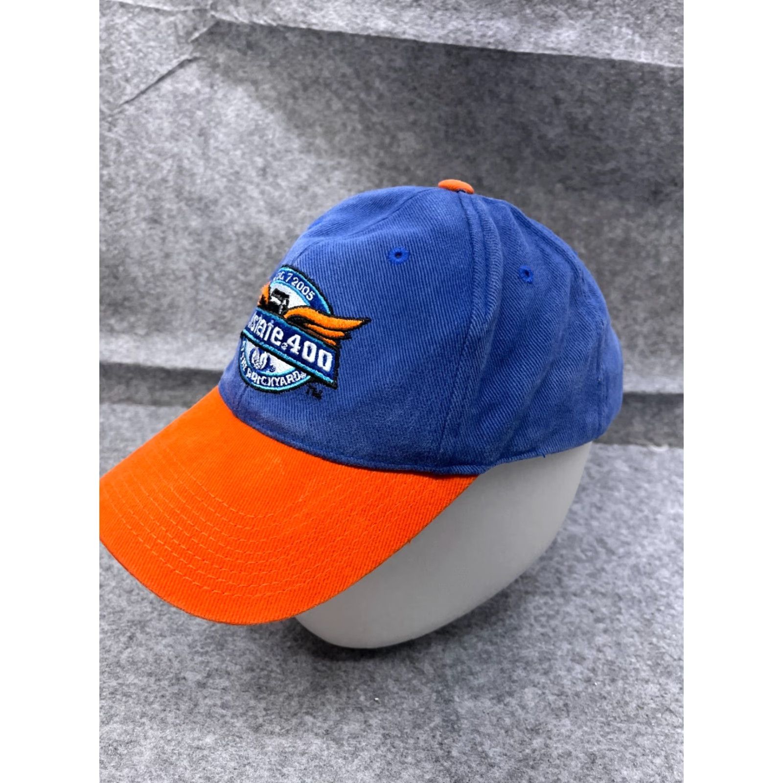 Vintage VINTAGE Allstate 400 at the Brickyard 2005 Hat Cap Strap Back Adult One Size Blue Orange Cotton Mens Size ONE SIZE - 4 Thumbnail