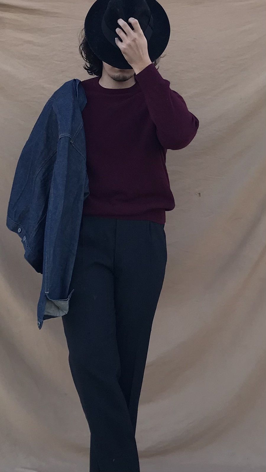 Other made in SCOTLAND SUPER GEELONG DARK PURPLE CHERRY JUMPER Size US L / EU 52-54 / 3 - 5 Thumbnail