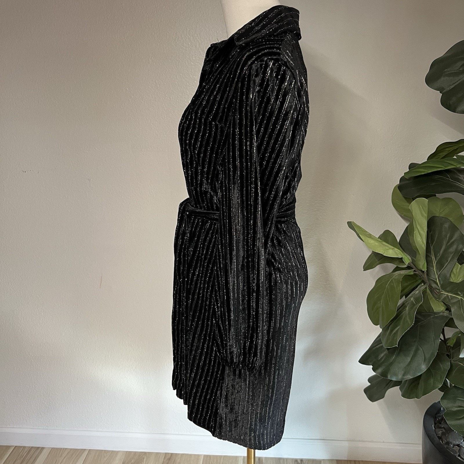 House of Harlow NWT House Of Harlow XS Long Sleeve Metallic Shirt Dress Size XS / US 0-2 / IT 36-38 - 3 Thumbnail