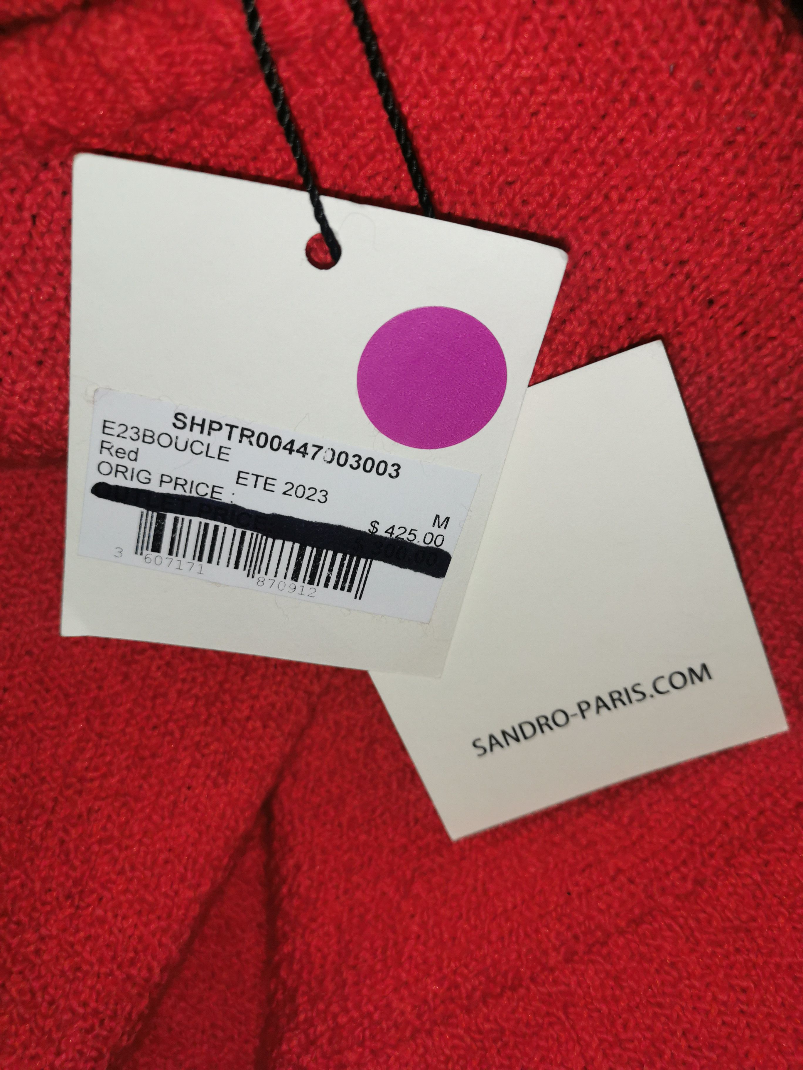 Sandro Sandro/Sandro Paris red sweater/crewneck/sweatshirt/pullover Size US M / EU 48-50 / 2 - 3 Thumbnail
