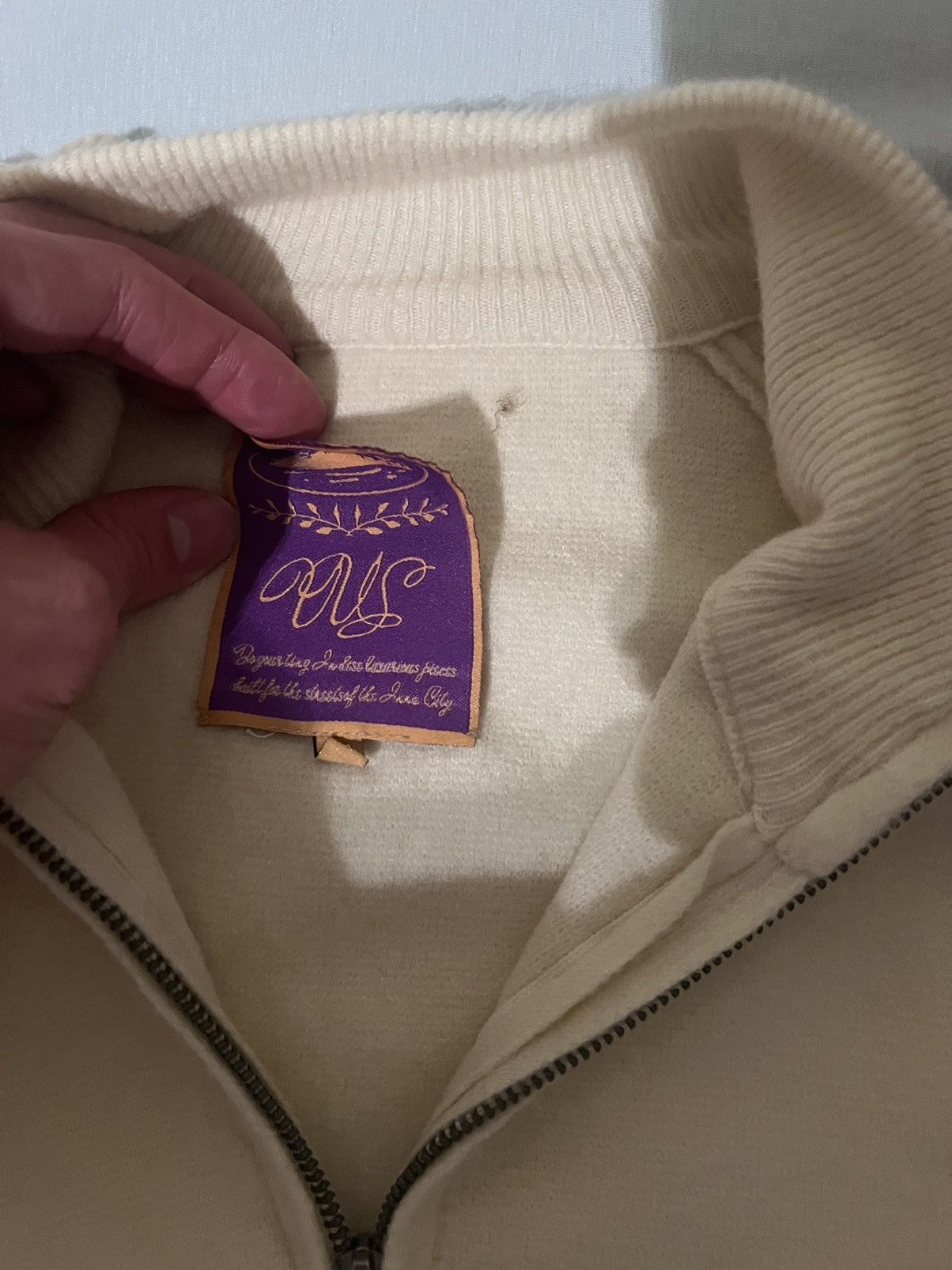 Corteiz Corteiz Knit Zip Up Fleece Cream | Grailed