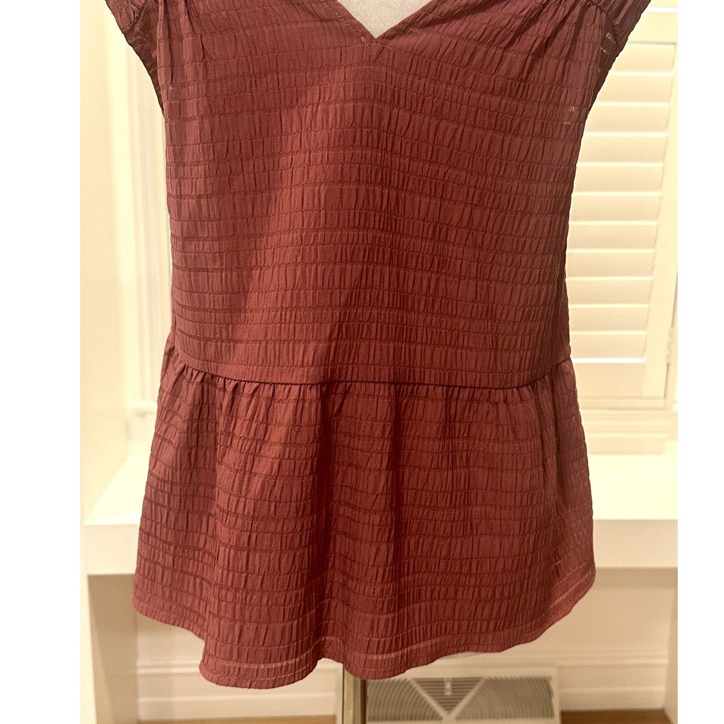 Loft Loft Sleeveless V Neck Textured Blush Rose Pink Blouse XS Size XS / US 0-2 / IT 36-38 - 7 Thumbnail