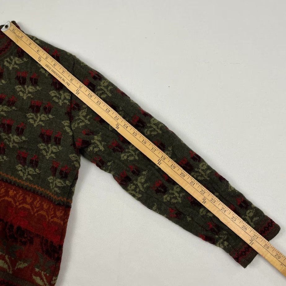 Vintage Cherry Lewis Cardigan Sweater Womens Large Wool Blend Floral Artsy Boho England Size L / US 10 / IT 46 - 5 Thumbnail