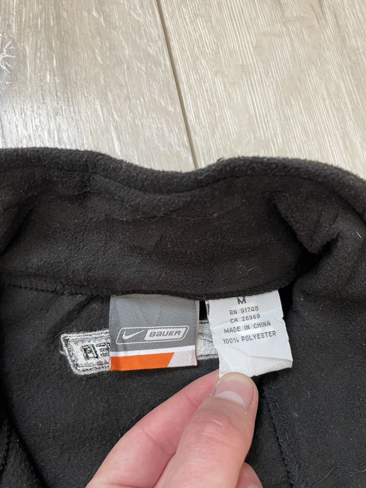 Nike × Vintage 🇺🇸 Vintage 90s Nike Bauer Logo Swoosh fleece drill size M Size US M / EU 48-50 / 2 - 3 Thumbnail