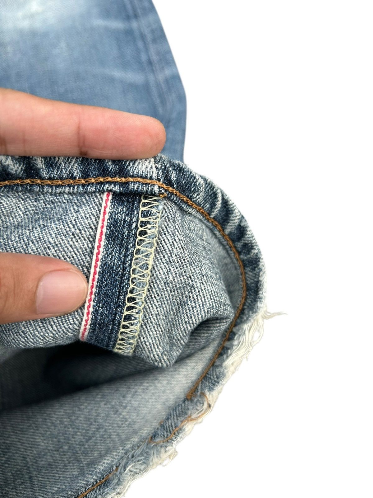 Kapital Vintage Edwin half Selvedge Distressed Denim Jeans Size US 32 / EU 48 - 3 Thumbnail