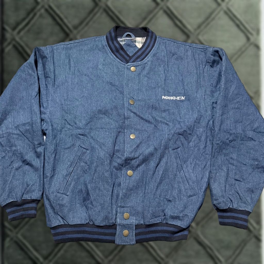Vintage VINTAGE Hilton Active Apparel Bomber Jacket Men Blue Plaid Lined Snap Small Size US S / EU 44-46 / 1 - 1 Thumbnail