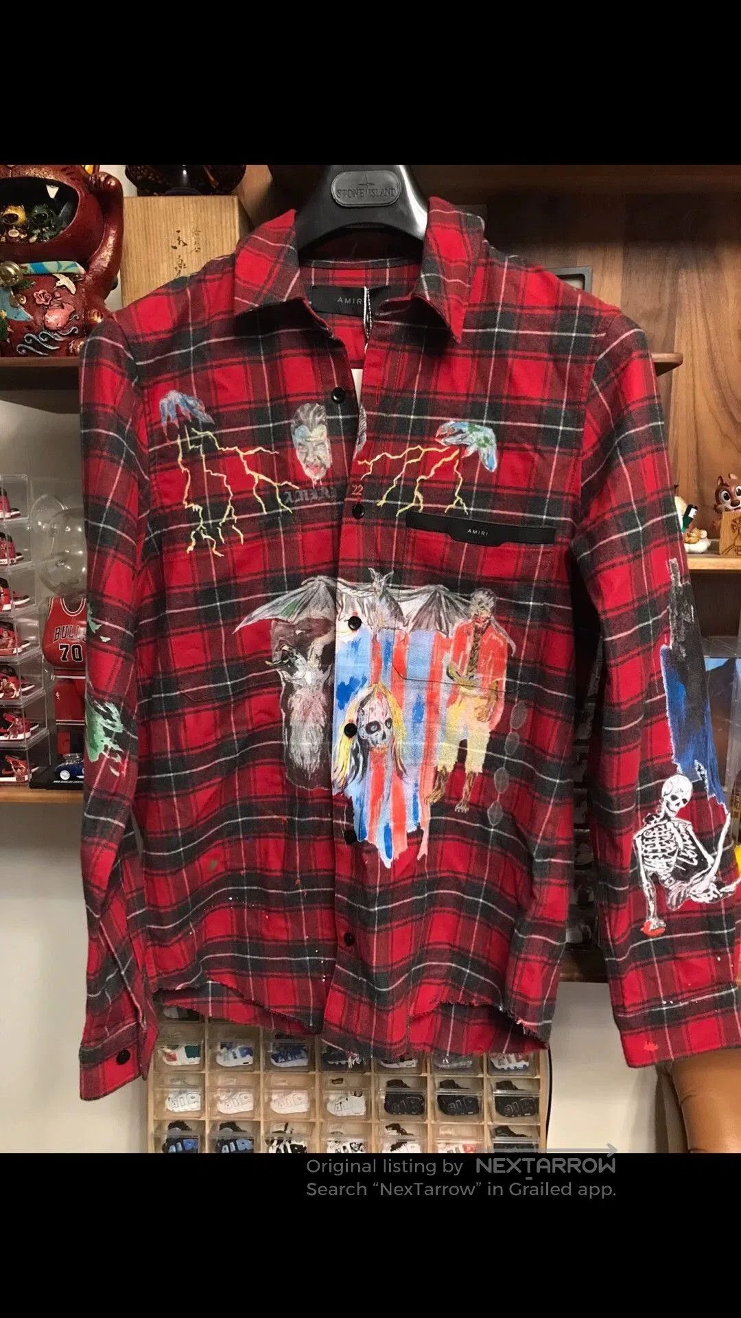 Amiri Red Plaid Graphic Button-Up Shirt XS. Size US XS / EU 42 / 0 - 1 Thumbnail